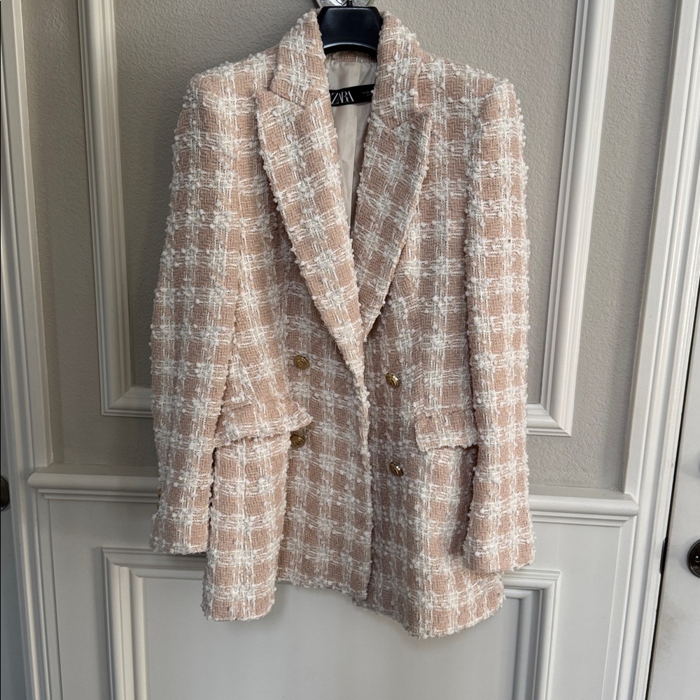 Zara blush Textured Blazer or Coat